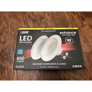 NEW FEIT Electric LED Dimmable Recessed Light 2-Pack 5-6 Inch Soft White
